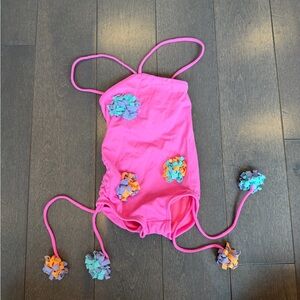 Designer From Denny’s! Peixoto Bright Pink Girls One-Piece Swimsuit